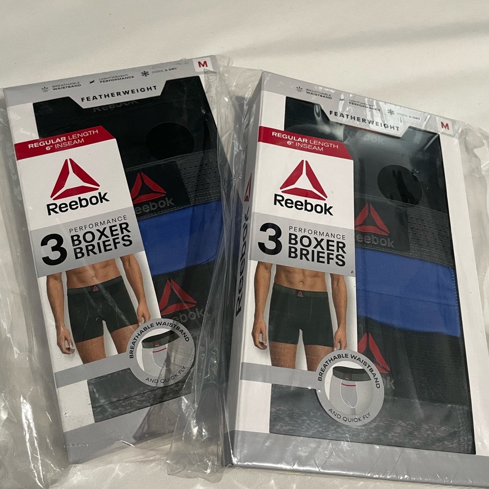Reebok Black and Blue Boxer Briefs 3-Pack